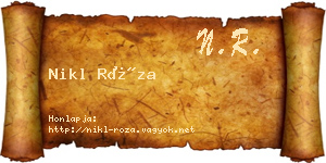 Nikl Róza névjegykártya